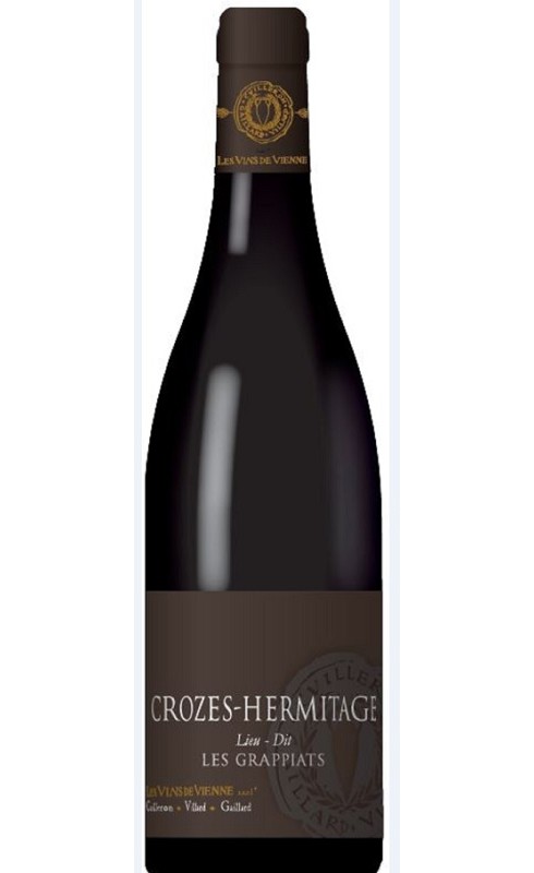 Photographie d'une bouteille de vin rouge Vins De Vienne Les Grappiats 2016 Crozes Rge 75cl Crd