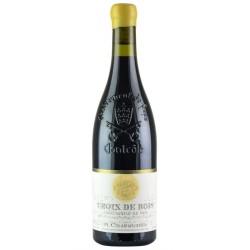 Photographie d'une bouteille de vin rouge Chapoutier Croix De Bois 2014 Chtneuf Rge 75 Cl Crd