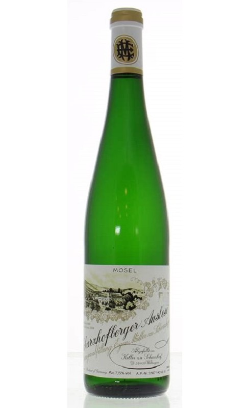 Photographie d'une bouteille de vin blanc Muller Scharzhofberger Auslese 2018 Riesling Blc 75 Cl Acq