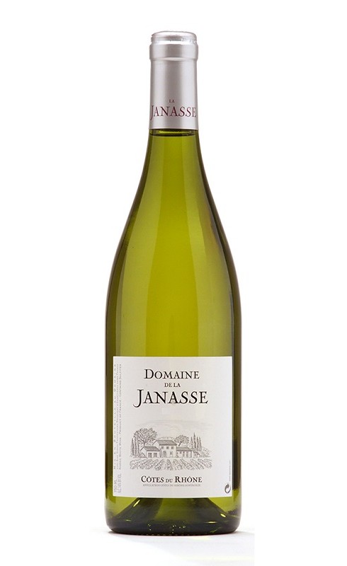 Photographie d'une bouteille de vin blanc Janasse Cotes Du Rhone 2019 Cdr Blc 75 Cl Crd