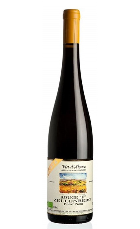 Photographie d'une bouteille de vin rouge Becker  F De Zellenberg 2015 Alsace Rge Bio 75cl Crd