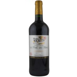 Photographie d'une bouteille de vin rouge Chateau Pre Du Roc 2019 Bdx Rge 75cl Crd