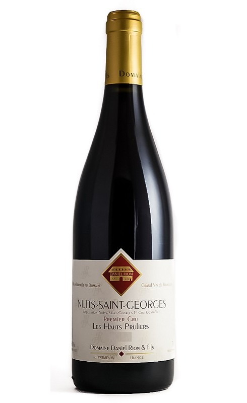 Photographie d'une bouteille de vin rouge Rion Hauts Pruliers 2014 Nuits-St-Georges Rge 75cl Crd