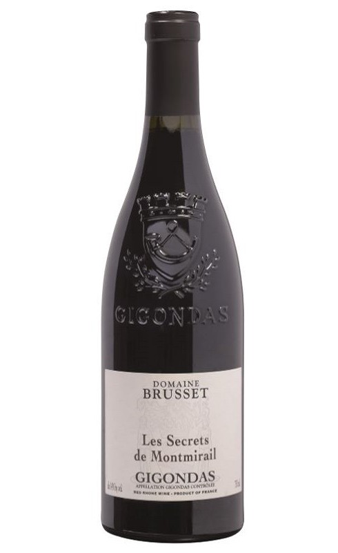 Photographie d'une bouteille de vin rouge Brusset Secrets De Montmirail 2015 Gigondas Rge 75 Cl Crd