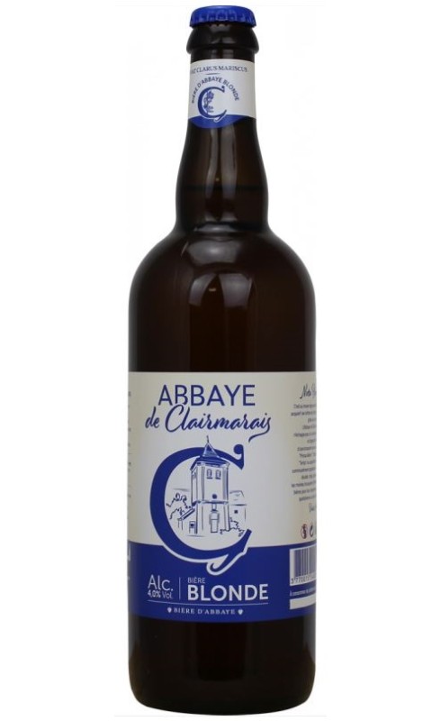 Photographie d'une bouteille de bière Abbaye De Clairmarais Simple Bleu Blonde 4 75cl Crd