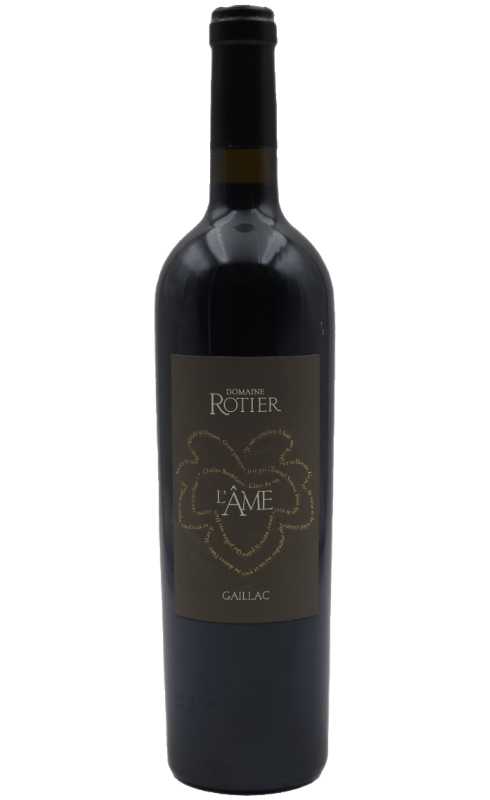 Photographie d'une bouteille de vin rouge Rotier L Ame 2016 Gaillac Rge Bio 75 Cl Crd