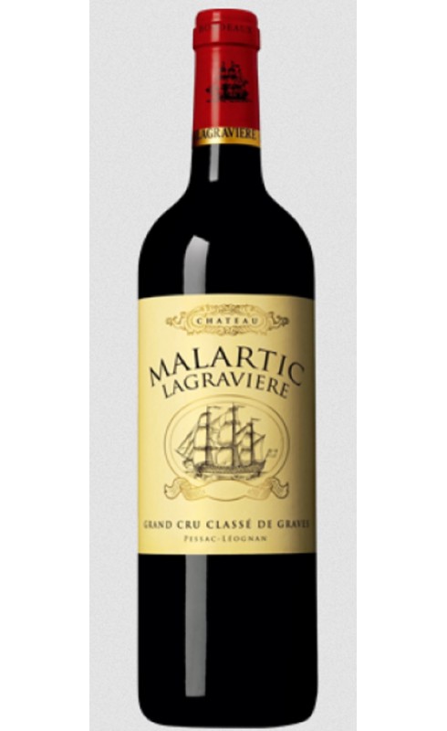 Photographie d'une bouteille de vin rouge Cht Malartic-Lagraviere 2019 Pessac Rge 75cl Crd