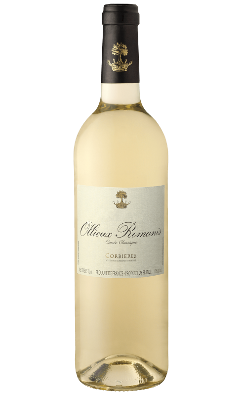 Photographie d'une bouteille de vin blanc Ollieux Romanis Classique 2019 Corbieres Blc 75cl Crd