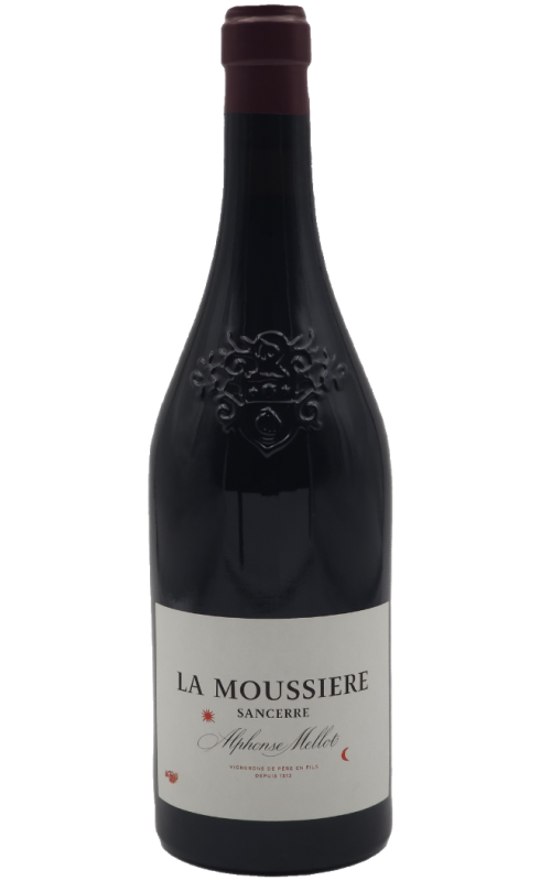 Photographie d'une bouteille de vin rouge Mellot La Moussiere 2017 Sancerre Rge Bio 75 Cl Crd