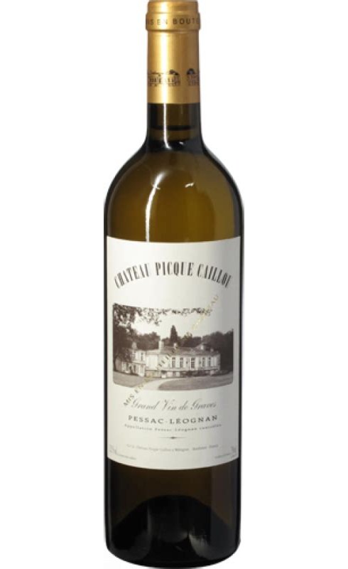 Photographie d'une bouteille de vin blanc Cht Picque Caillou 2019 Pessac-Leognan Blc 75cl Crd