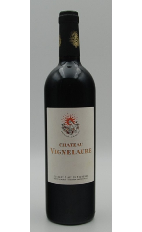 Photographie d'une bouteille de vin rouge Cht Vignelaure 2015 Cdaix Rge 75cl Crd