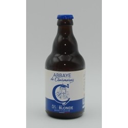 Photographie d'une bouteille de bière Abbaye De Clairmarais Simple Bleu Blonde 4 33cl Crd