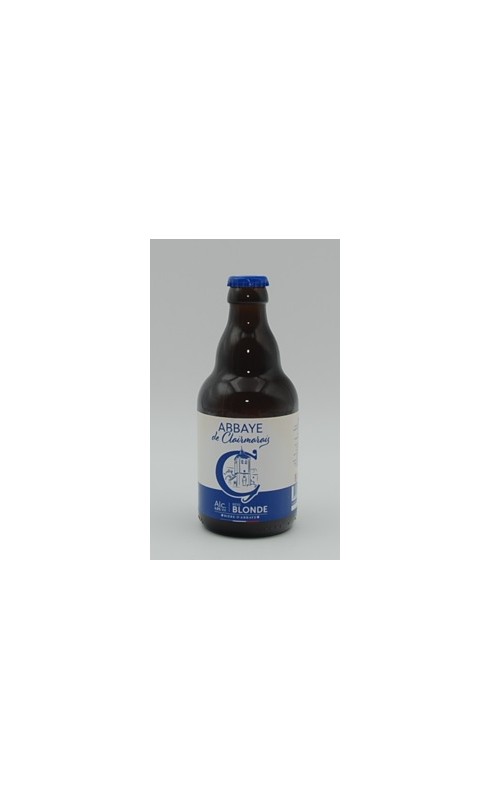 Photographie d'une bouteille de bière Abbaye De Clairmarais Simple Bleu Blonde 4 33cl Crd
