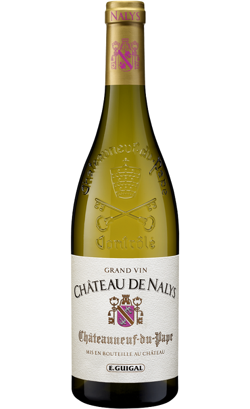 Photographie d'une bouteille de vin blanc Guigal Cht De Nalys Gd Vin 2019 Chtneuf Blc 75cl Crd