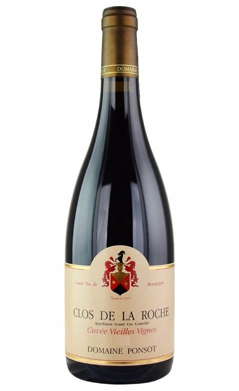Photographie d'une bouteille de vin rouge Ponsot Vieilles Vignes 2016 Clos De La Roche Rge 75cl Crd