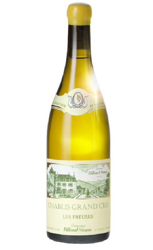 Photographie d'une bouteille de vin blanc Billaud Les Preuses Gc 2018 Chablis Blc 1 5 L Crd