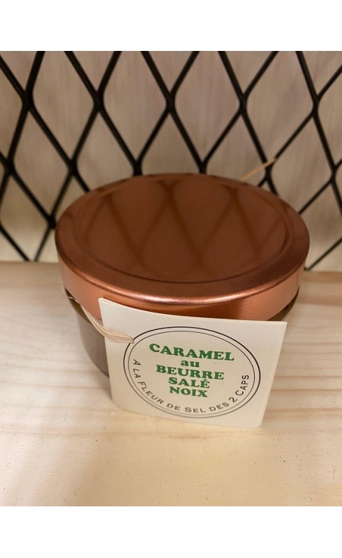 Photographie d'un produit d'épicerie Fleur Des 2 Caps Caramel Beurre Sale Aux Noix 160g