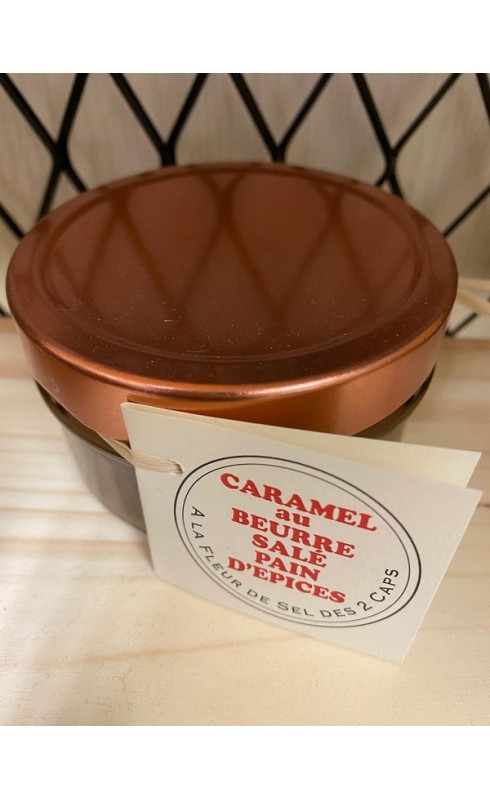 Photographie d'un produit d'épicerie Fleur Des 2 Caps Caramel Beurre Sale Au Pain D Epices 160g