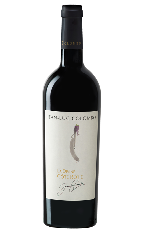 Photographie d'une bouteille de vin rouge Colombo La Divine 2019 Cote-Rotie Rge 75 Cl Crd