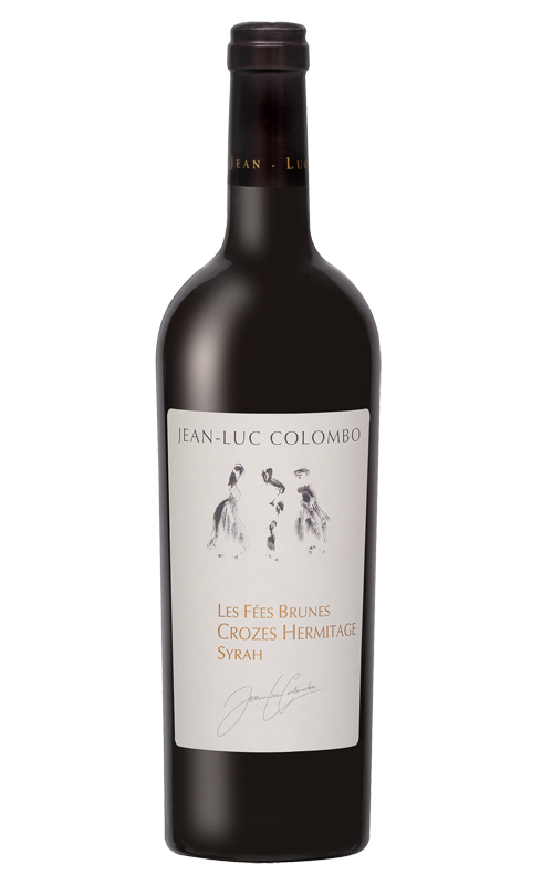 Photographie d'une bouteille de vin rouge Colombo Les Fees Brunes 2019 Crozes Rge 75 Cl Crd