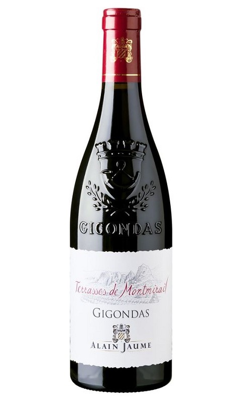 Photographie d'une bouteille de vin rouge Jaume Terrasses De Montmirail 2019 Gigondas Rge 75cl Crd