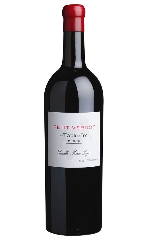 Photographie d'une bouteille de vin rouge Cht La Tour De By Petit Verdot 2016 Medoc Rge 75cl Crd