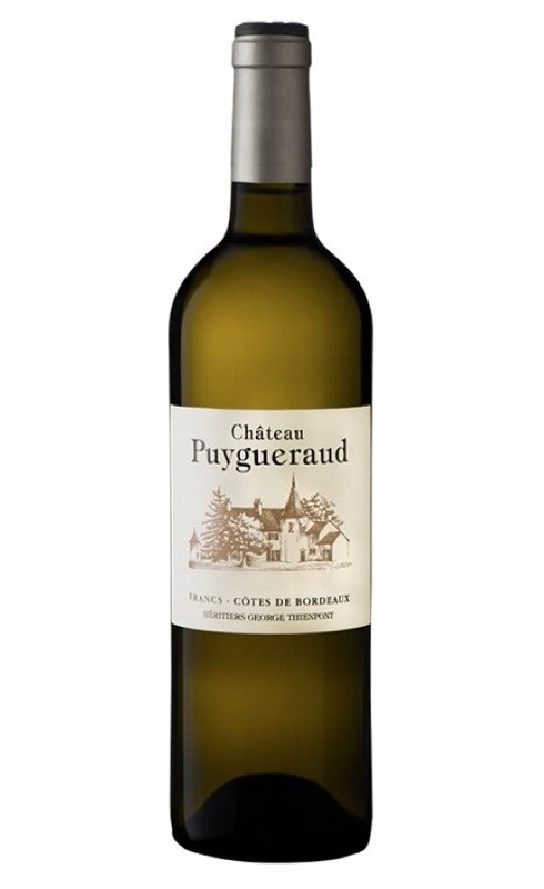 Photographie d'une bouteille de vin blanc Cht Puygueraud 2016 Francs-Cdbdx Blc 75cl Crd
