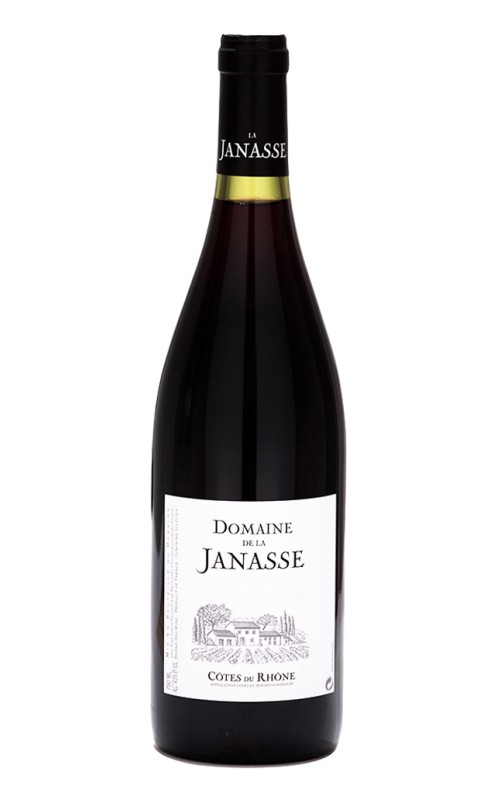 Photographie d'une bouteille de vin rouge Janasse Tradition 2019 Cdr Rge 37 5 Cl Crd