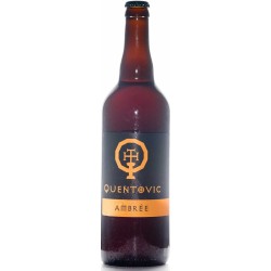 Photographie d'une bouteille de bière Brasserie Quentovic Ambree 33 Cl