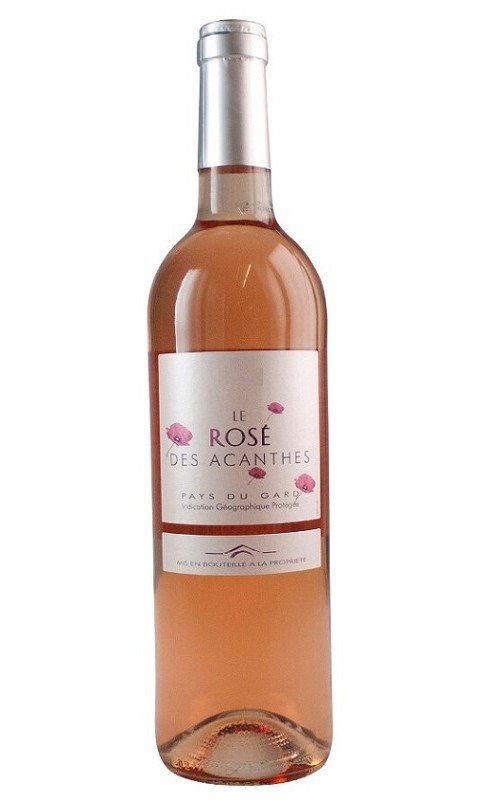 Photographie d'une bouteille de vin rosé Tavel Le Rose Des Acanthes 2020 Igp Gard Rose 75cl Crd