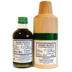 Photographie d'une bouteille de Chartreuse Elixir Vegetal 10cl