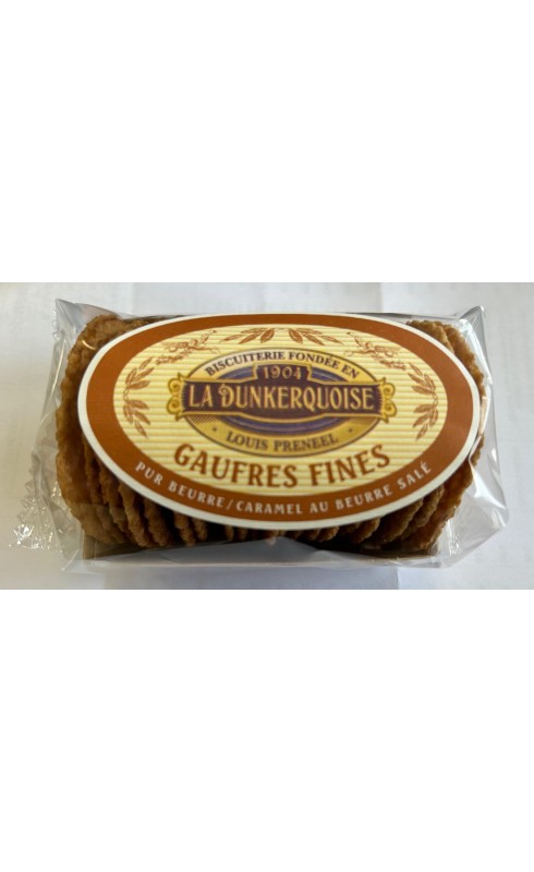 Photographie d'un produit d'épicerie Maison Chuques Gaufres Fines Caramel Panier Carton 175g
