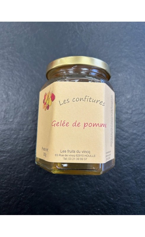 Photographie d'un produit d'épicerie Confiture Du Vincq Gelee De Pomme 300g