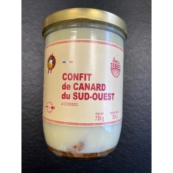 Photographie d'un produit d'épicerie Fiers De Dos Terres Bocal Confit Canard 2 Cuisses 730g