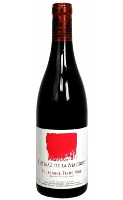 Photographie d'une bouteille de vin rouge Maltroye Bourgogne Pinot Noir 2020 Rge 75cl Crd
