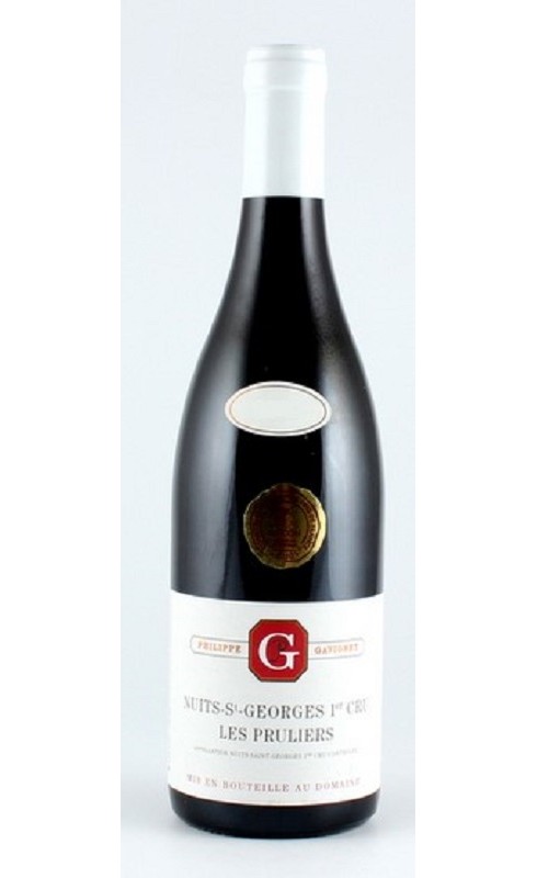 Photographie d'une bouteille de vin rouge Gavignet Les Pruliers 2019 Nuits St Geo Rge 75cl Crd