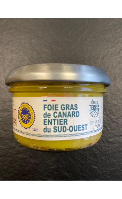 Photographie d'un produit d'épicerie Fiers De Nos Terres Verrine Foie Gras De Canard Entier 90g