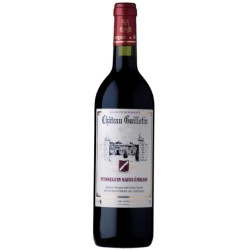 Photographie d'une bouteille de vin rouge Cht Guillotin 2016 St-Emilion Puisseguin Rge Bio 75cl Crd