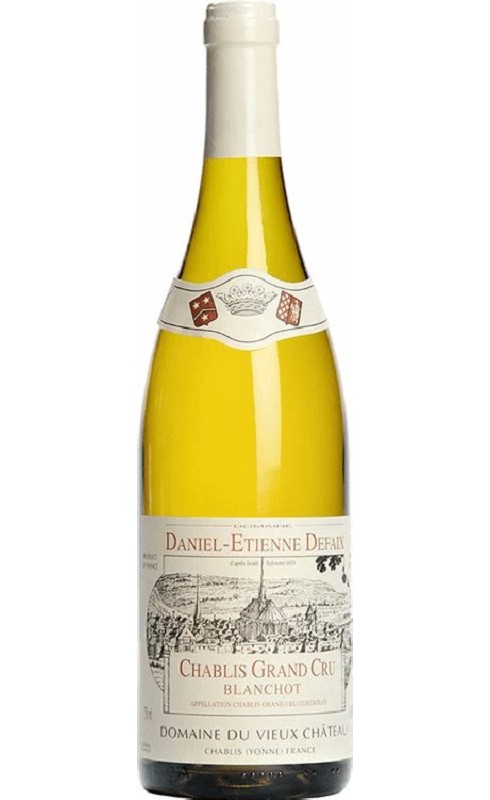 Photographie d'une bouteille de vin blanc Defaix Blanchot 2009 Chablis Gd Cru Blc 75 Cl Crd