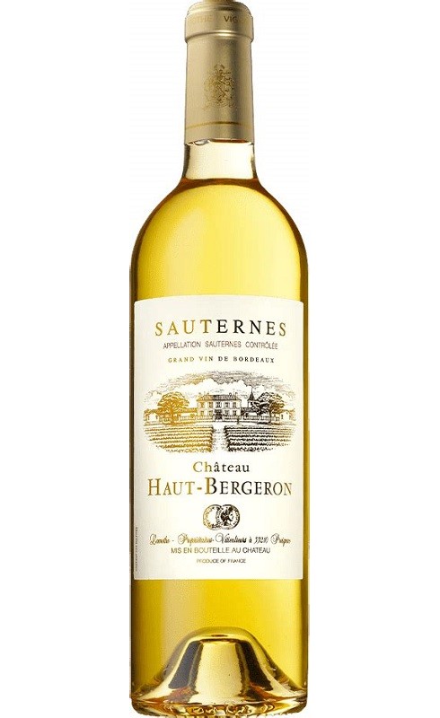 Photographie d'une bouteille de vin blanc Cht Haut Bergeron 2019 Sauternes Blc 1 5 L Crd