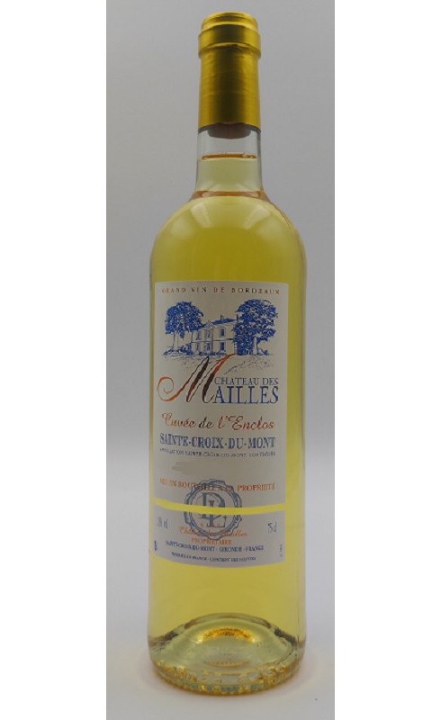 Photographie d'une bouteille de vin blanc Cht Des Mailles Enclos 2019 Ste-Croix-Du-Mont Blc 75cl Crd