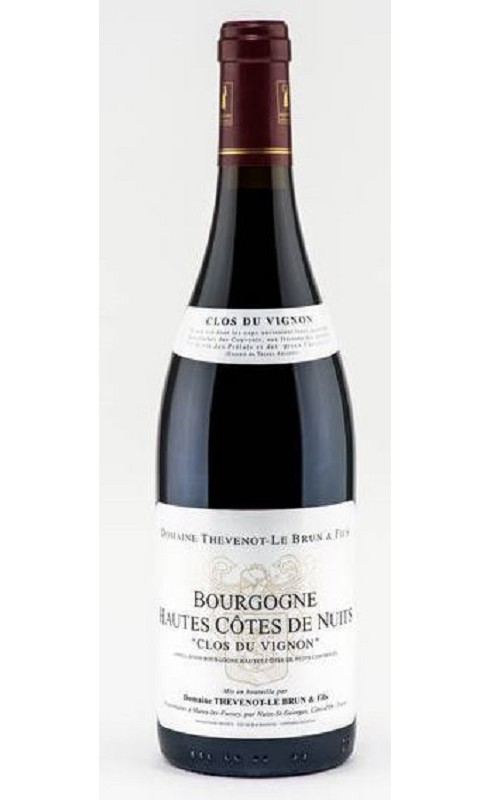 Photographie d'une bouteille de vin rouge Thevenot Clos Du Vignon 2019 Htecote Nuit Rge 37 5cl Crd