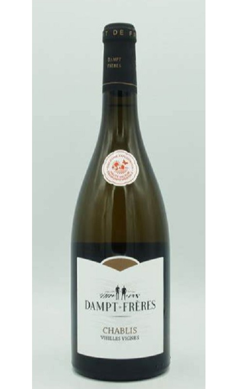 Photographie d'une bouteille de vin blanc Dampt Chablis Vieilles Vignes 2020 Blc 37 5 Cl Crd