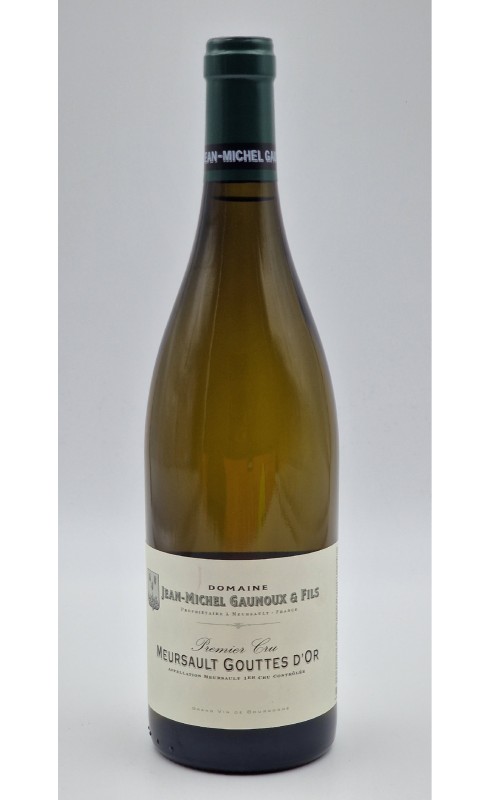 Photographie d'une bouteille de vin blanc Gaunoux La Goutte D Or 1er Cru 2019 Meursault Blc 75cl Crd