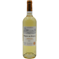 Photographie d'une bouteille de vin blanc Hts De Palette Baron De Gascq 2020 Bdx Blc Mx 75cl Crd