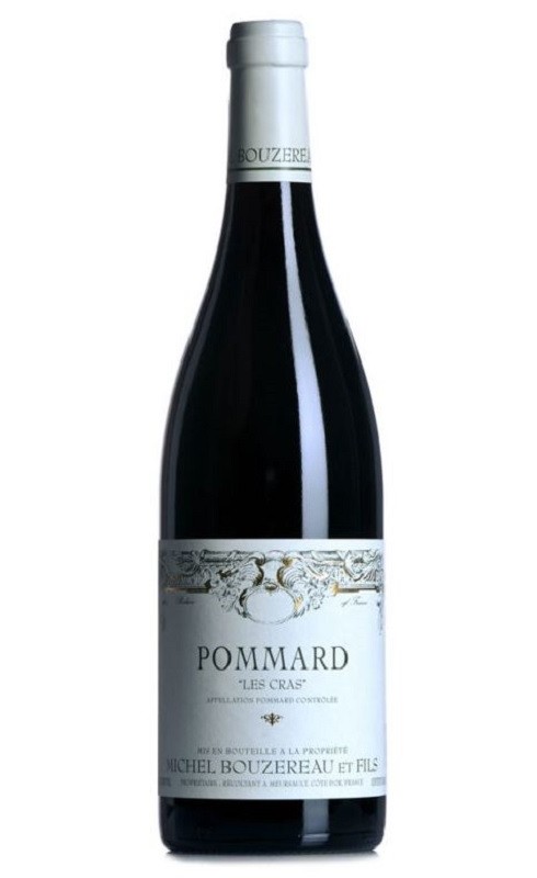 Photographie d'une bouteille de vin rouge Bouzereau Les Cras 2020 Pommard Rge 75cl Crd