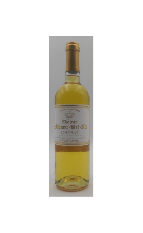 Photographie d'une bouteille de vin blanc Cht Miqueu Bel Air 2018 Loupiac Blc Mx 75 Cl Crd
