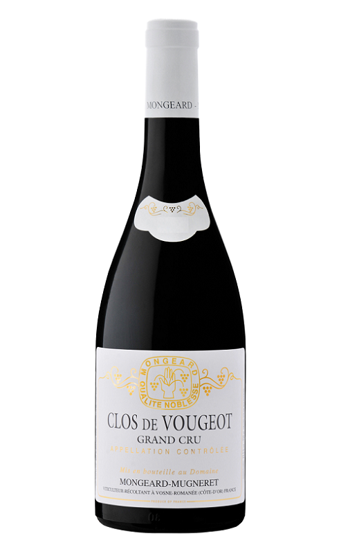 Photographie d'une bouteille de vin rouge Mongeard Clos De Vougeot Gc 2018 Rge 75cl Crd
