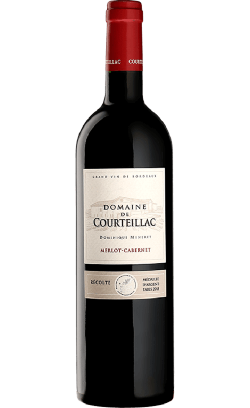 Photographie d'une bouteille de vin rouge Cht Dom De Courteillac 2016 Bdx Sup Rge 75cl Crd