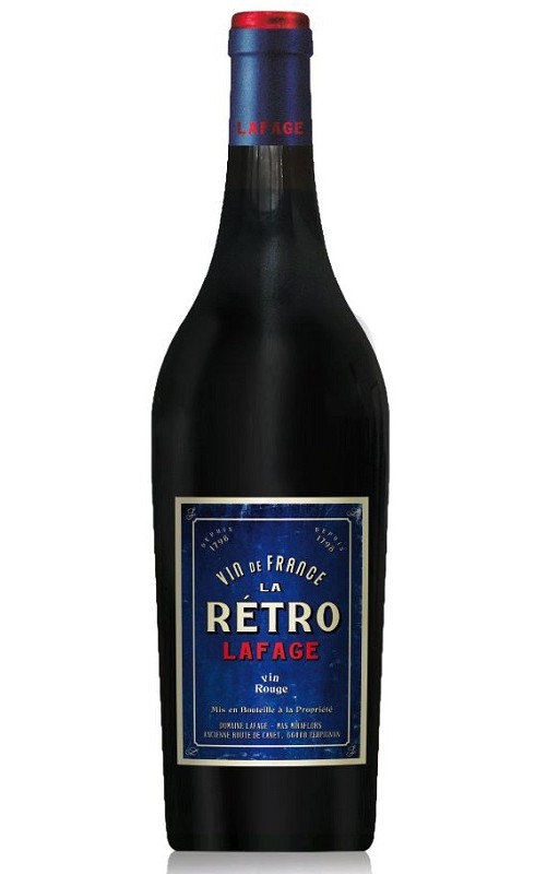 Photographie d'une bouteille de vin rouge Lafage La Retro 2020 Igp Cote Catalanes Rge 75 Cl Crd